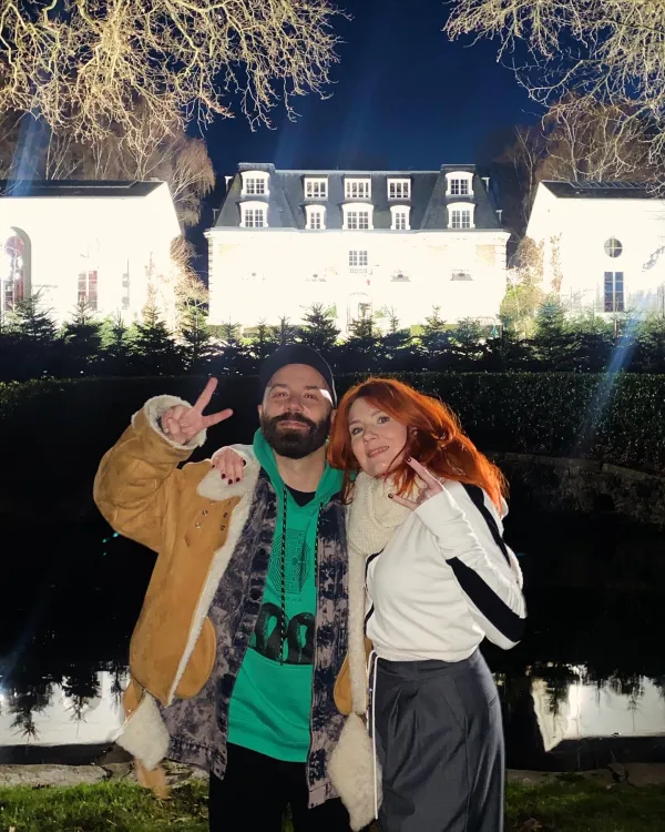 Adeline Toniutti and Woodkid at the Star Academy castle